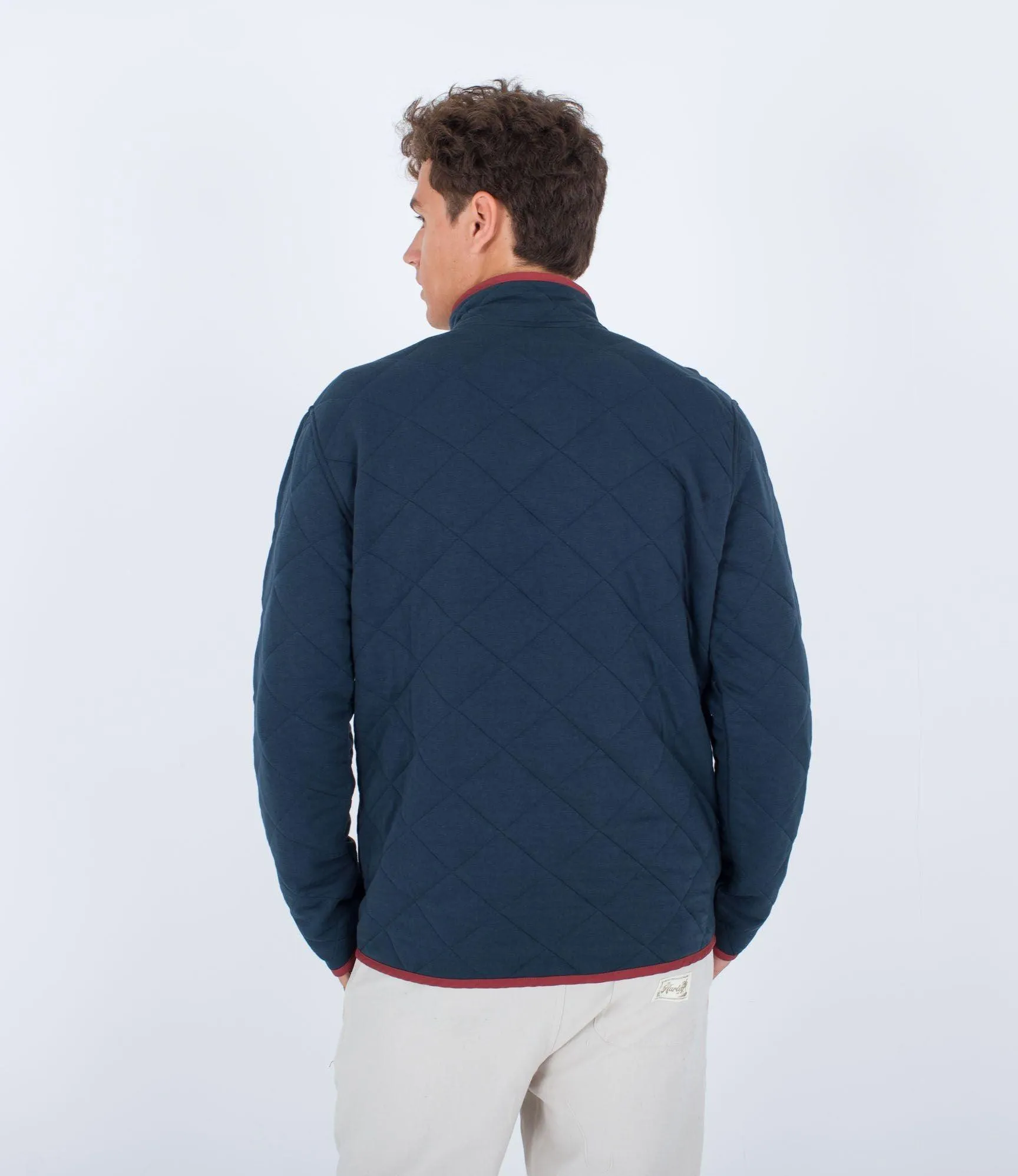 Hurley Middleton Quilted 1/4 Snap Sweatshirt Armored Navy